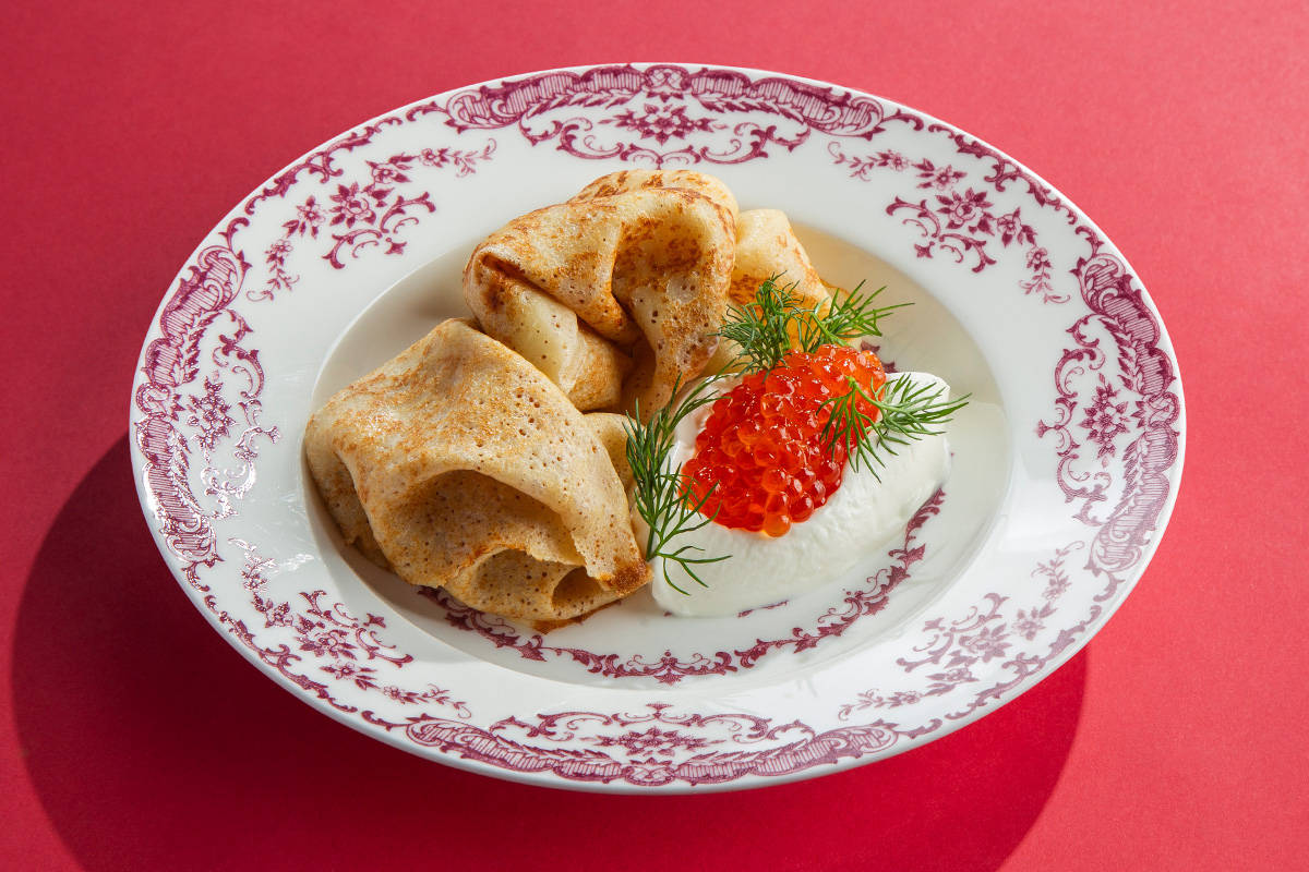 Блины с красной икрой 