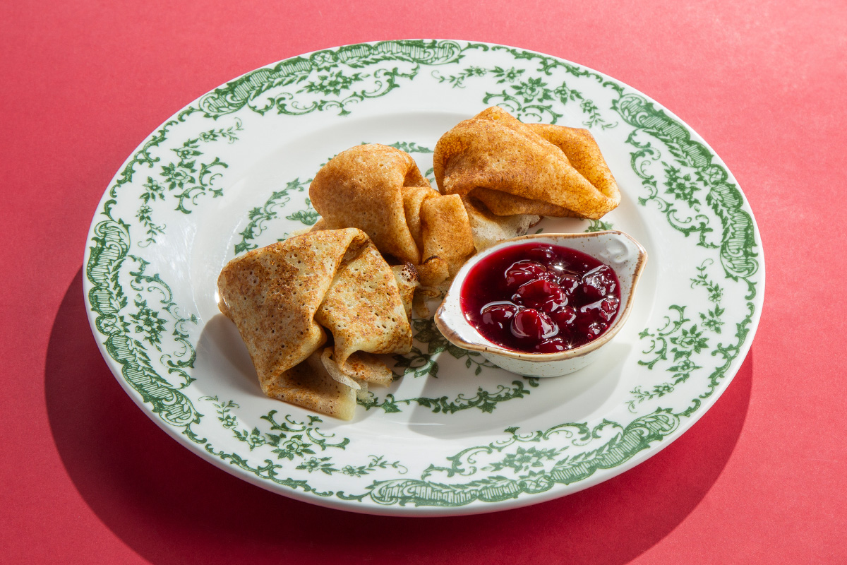 Блины с вареньем из чёрной смородины (3 шт.)