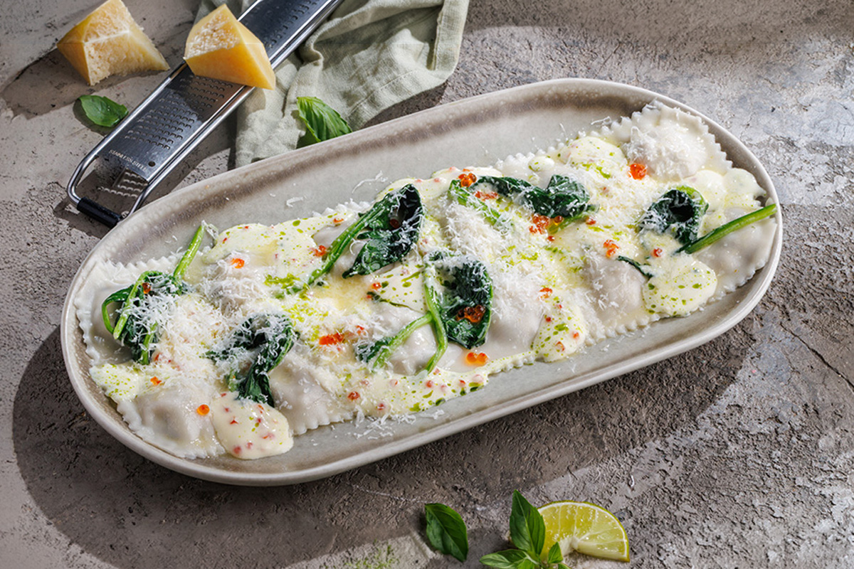 Равиоли с цыплёнком и вёшенками