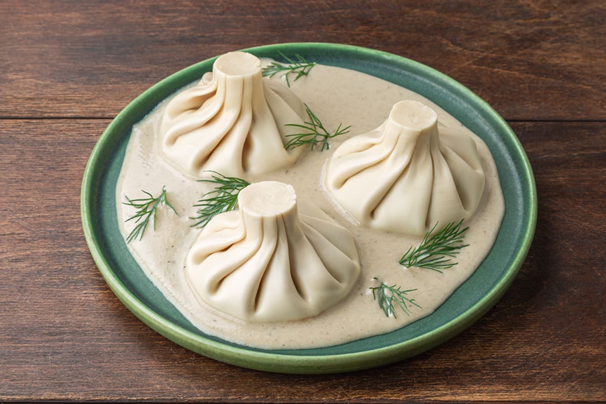 Хинкали с картофелем и копчёным сыром