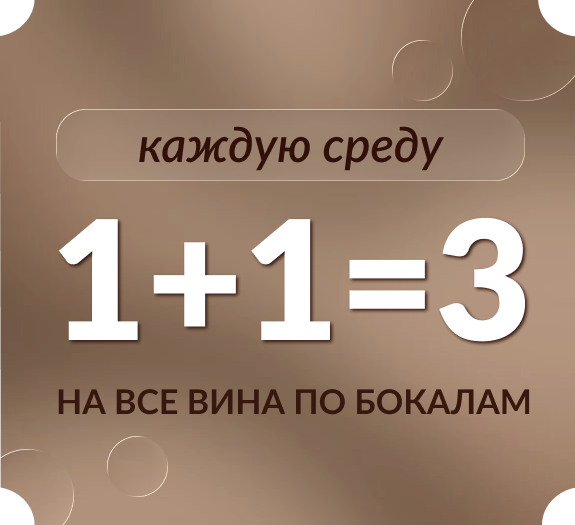 Дарим третий бокал вина по средам
