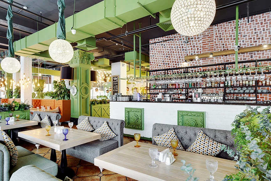 Интерьер ресторана BAHROMA, Просвещения пр., 48